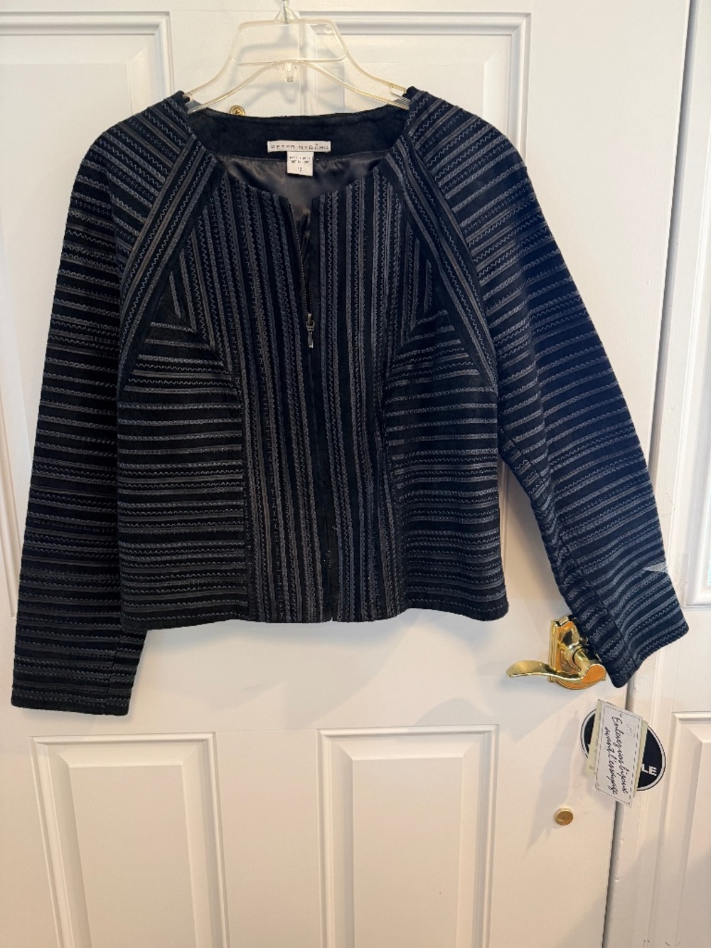 NWT - PETER NYGRD SUEDE AND LEATHER ZIP SHORT JACKET